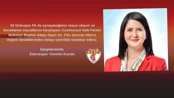 CHP Adayı Akın’dan Edirnespor’a destek