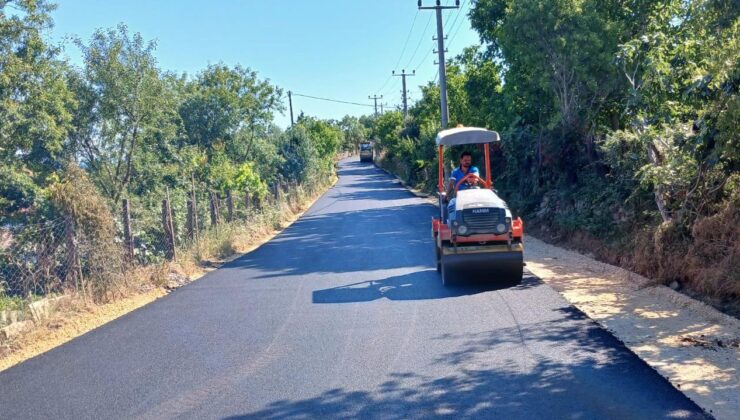 600 metrelik yol sıcak asfaltla kaplandı