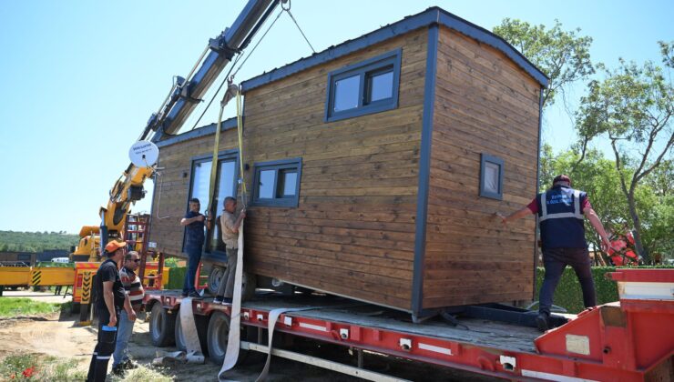 “Tiny house”ların kaldırma çalışmaları sürüyor