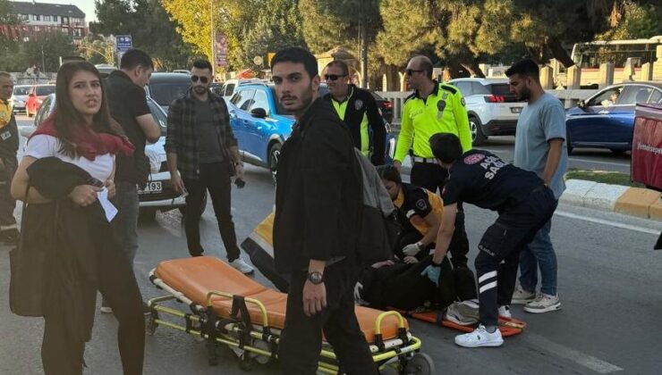 Motosikletten düşen kurye yaralandı