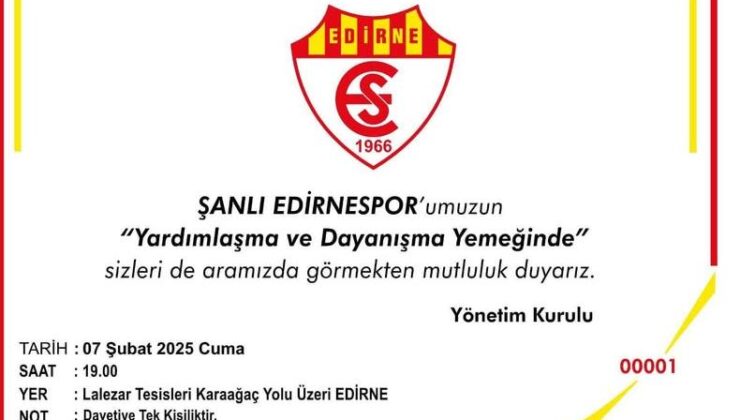 Haydi Edirne takımına sahip çık