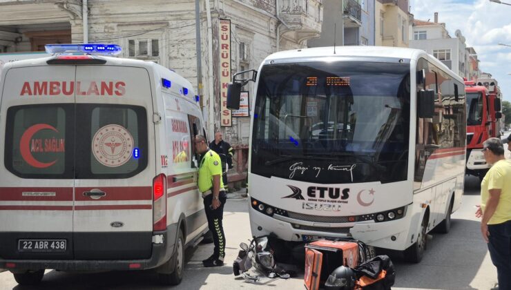 Motosikletle midibüs çarpıştı