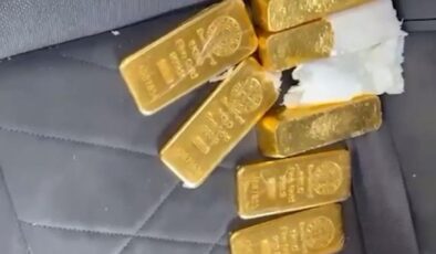 Otomobilde 7 külçe altın bulundu