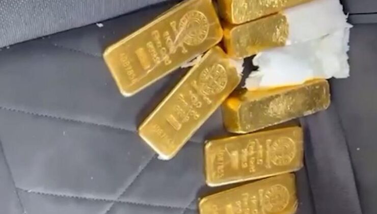 Otomobilde 7 külçe altın bulundu