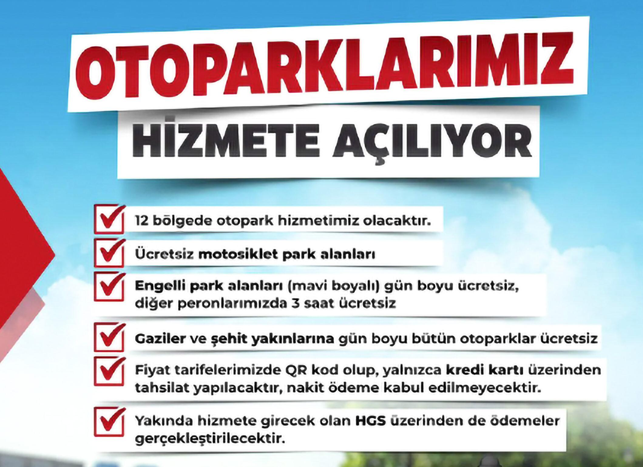 Ücretsiz otopark dönemi bitiyor