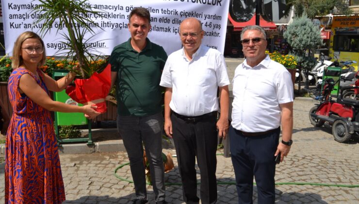 Kaymakam çiçeklerini satışa çıkardı