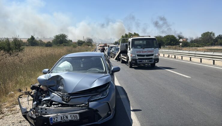 Yangın bölgesinde trafik kazası! 