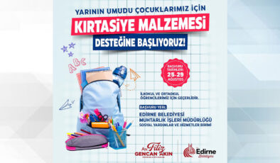 Belediyeden kırtasiye desteği