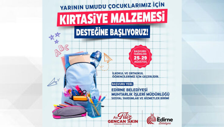 Belediyeden kırtasiye desteği