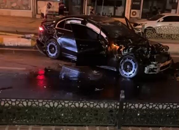 Refüje çarparak durabildi