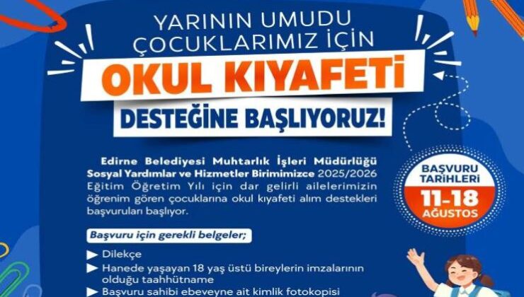 Öğrencilere okul kıyafeti desteği