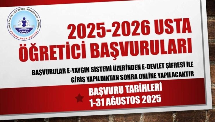 Ücretli Usta Öğretici başvuruları başladı