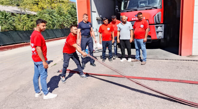 Belediyeden uygulamalı yangın eğitimi