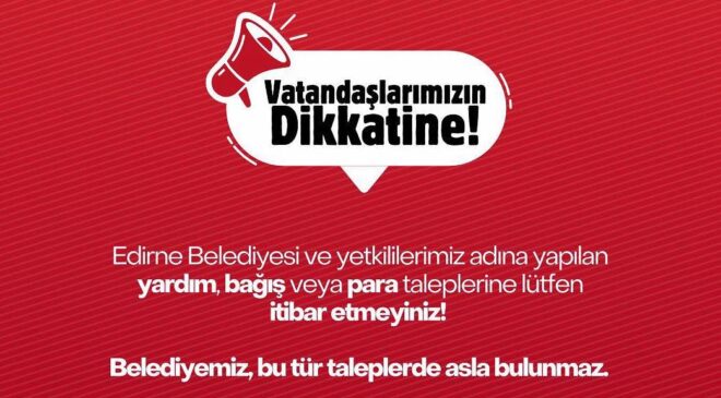 Belediyeden “dolandırıcılık” uyarısı