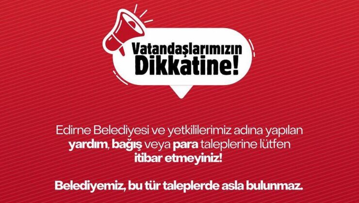 Belediyeden “dolandırıcılık” uyarısı