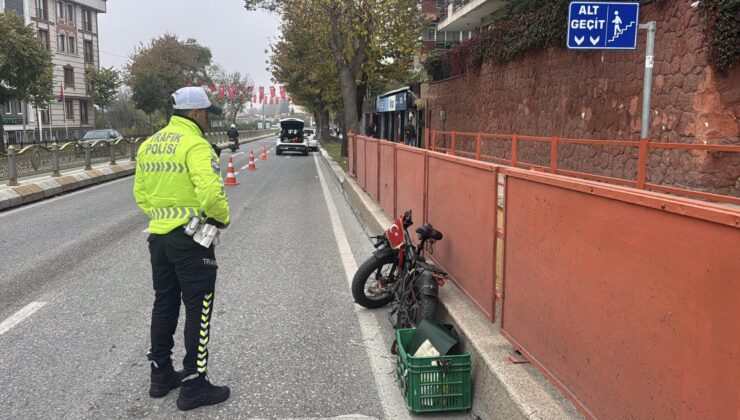 Kamyon elektrikli bisikletle çarpıştı