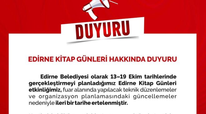 Kitap günleri ertelendi