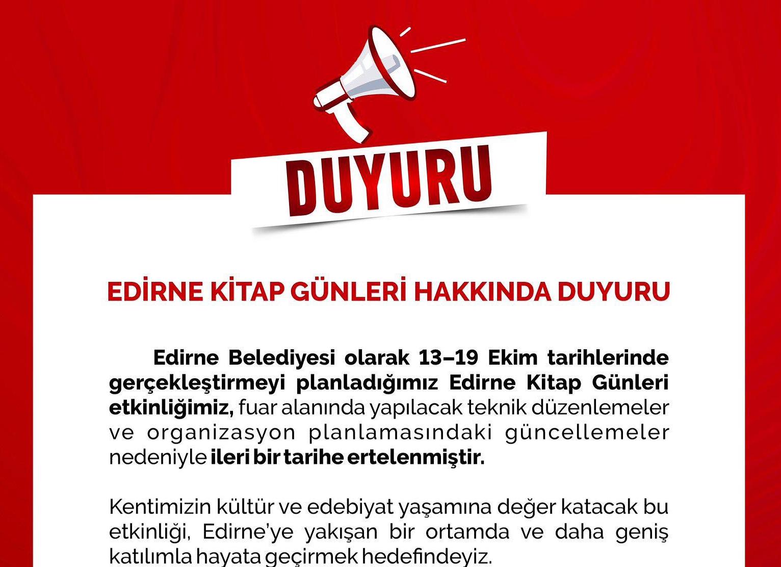 Kitap günleri ertelendi