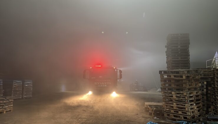Palet fabrikasında yangın