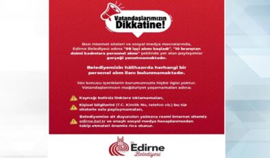 Belediyeden dolandırıcılık uyarısı!