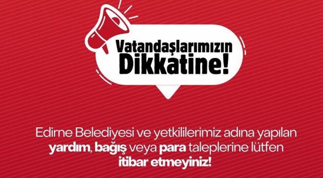 Belediyeden “dolandırıcılık” uyarısı