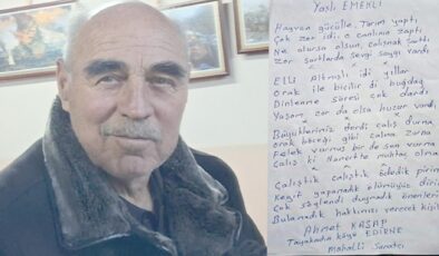 Emeklinin derdini şiire döktü