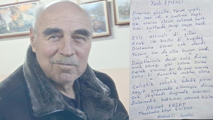 Emeklinin derdini şiire döktü