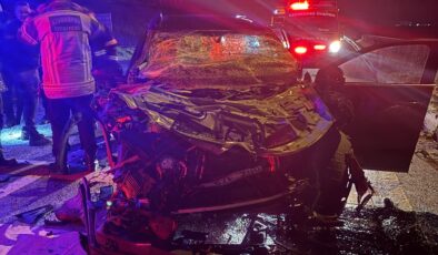 Kamyona arkadan çarptı!