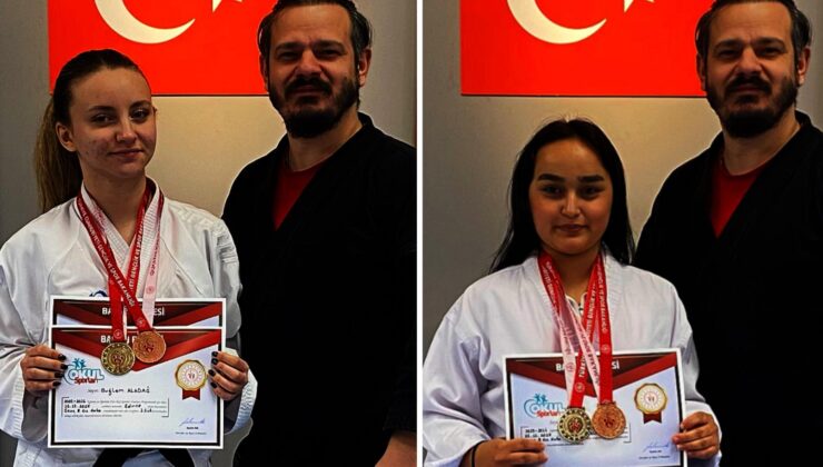 Karateci kızlardan 5 madalya