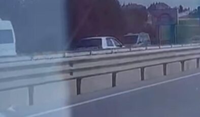 87 yaşındaki sürücü ters yöne girdi