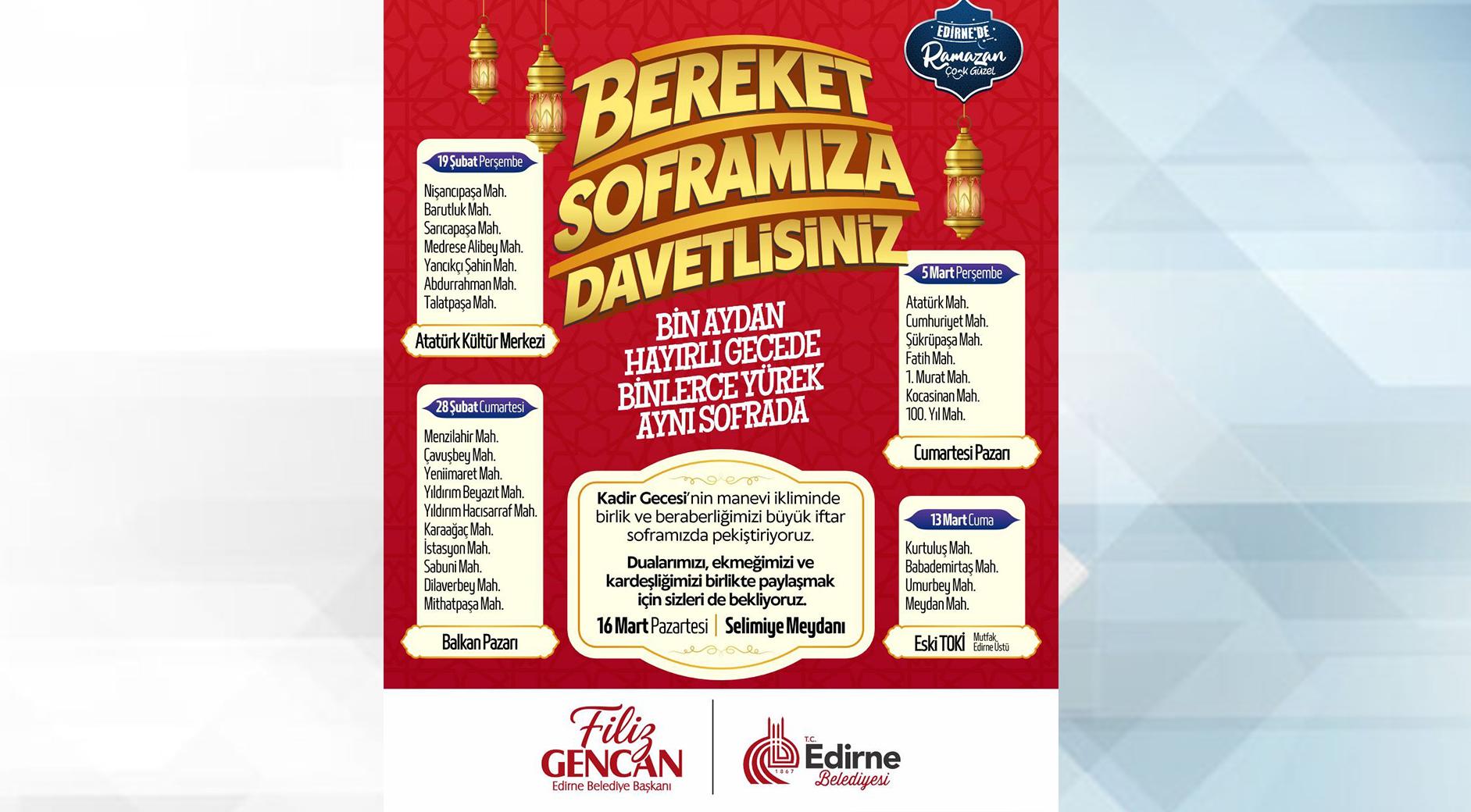 Belediyeden iftar sofrası