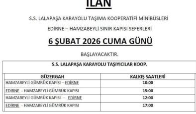 Hamzabeyli gümrüğüne minibüs seferi