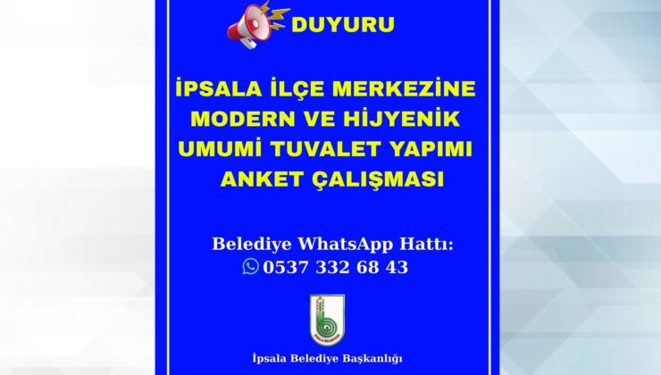 İpsala Belediyesi’nden tuvalet anketi