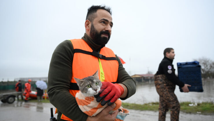 Taşkın bölgesinde mahsur kaldılar