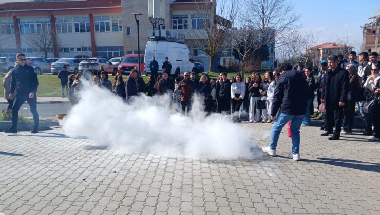 Trakya Üniversitesi’nde yangın tatbikatı