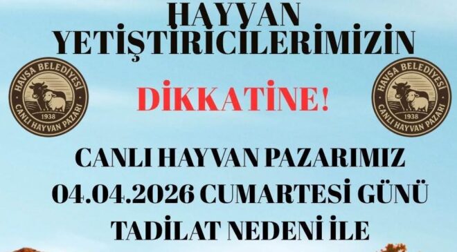 Hayvan Pazarı’na geçici kapama
