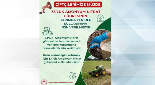 Nitrat gübresinin kullanımına yeniden izin