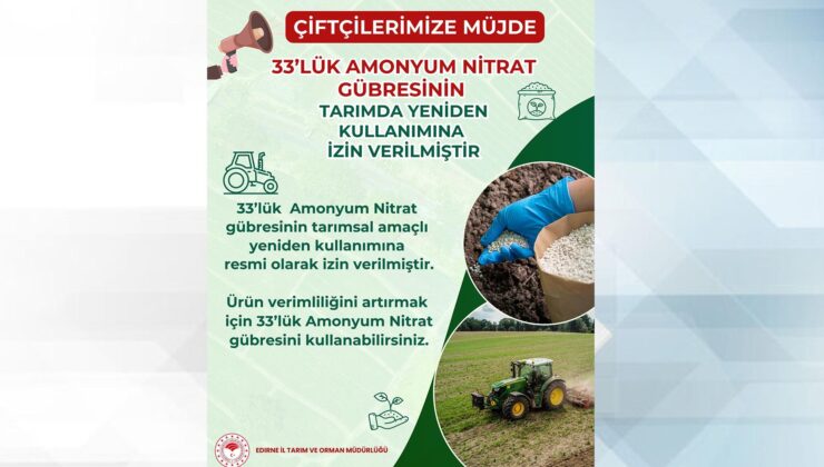 Nitrat gübresinin kullanımına yeniden izin