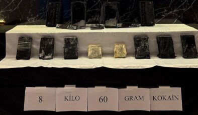 Sınırda 8 kilogram kokain ele geçirildi