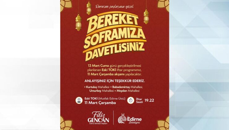 TOKİ iftarı 11 Mart’ta