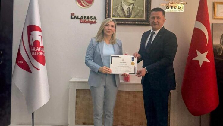 Başkan Geldi’ye teşekkür belgesi