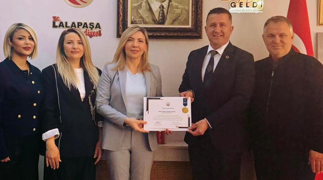 Başkan Geldi’ye teşekkür belgesi