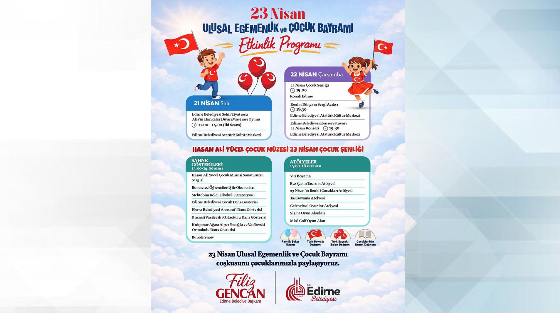 Belediyeden üç gün 23 Nisan Şenliği