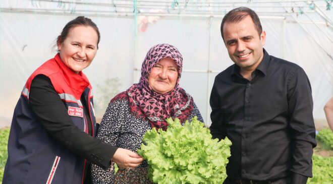 Hibe desteğiyle kurulan seraya ziyaret
