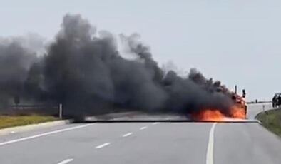 İş makinesi cayır cayır yandı