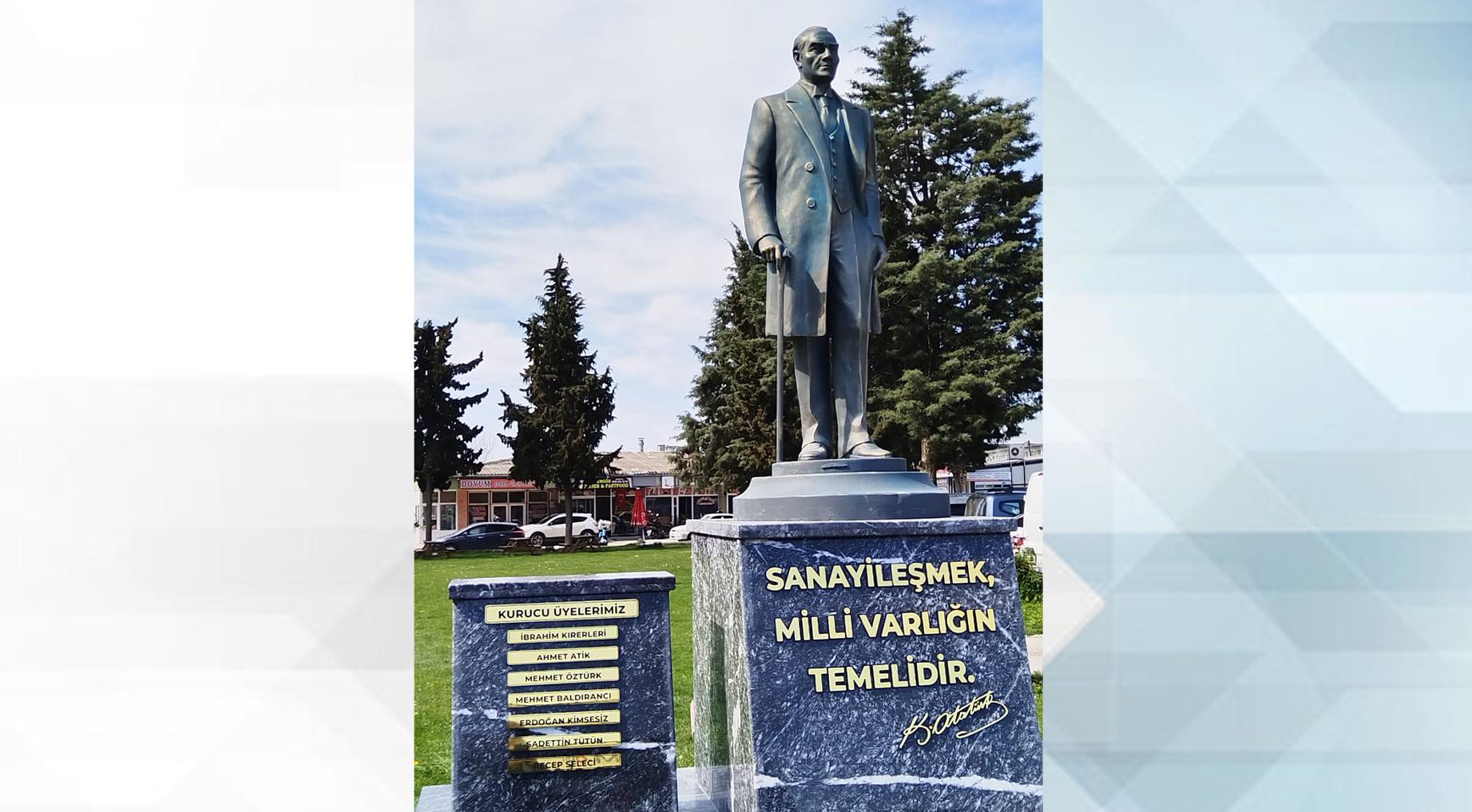 Sanayi sitesi Atatürk heykeline kavuştu