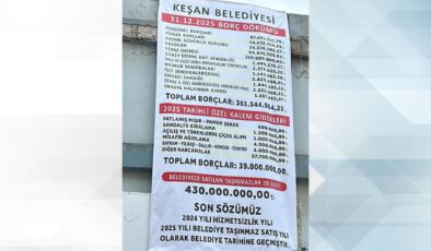 CHP’li belediyenin borçları AK Parti binasına asıldı