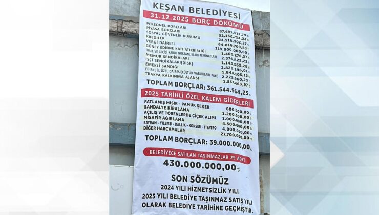 CHP’li belediyenin borçları AK Parti binasına asıldı