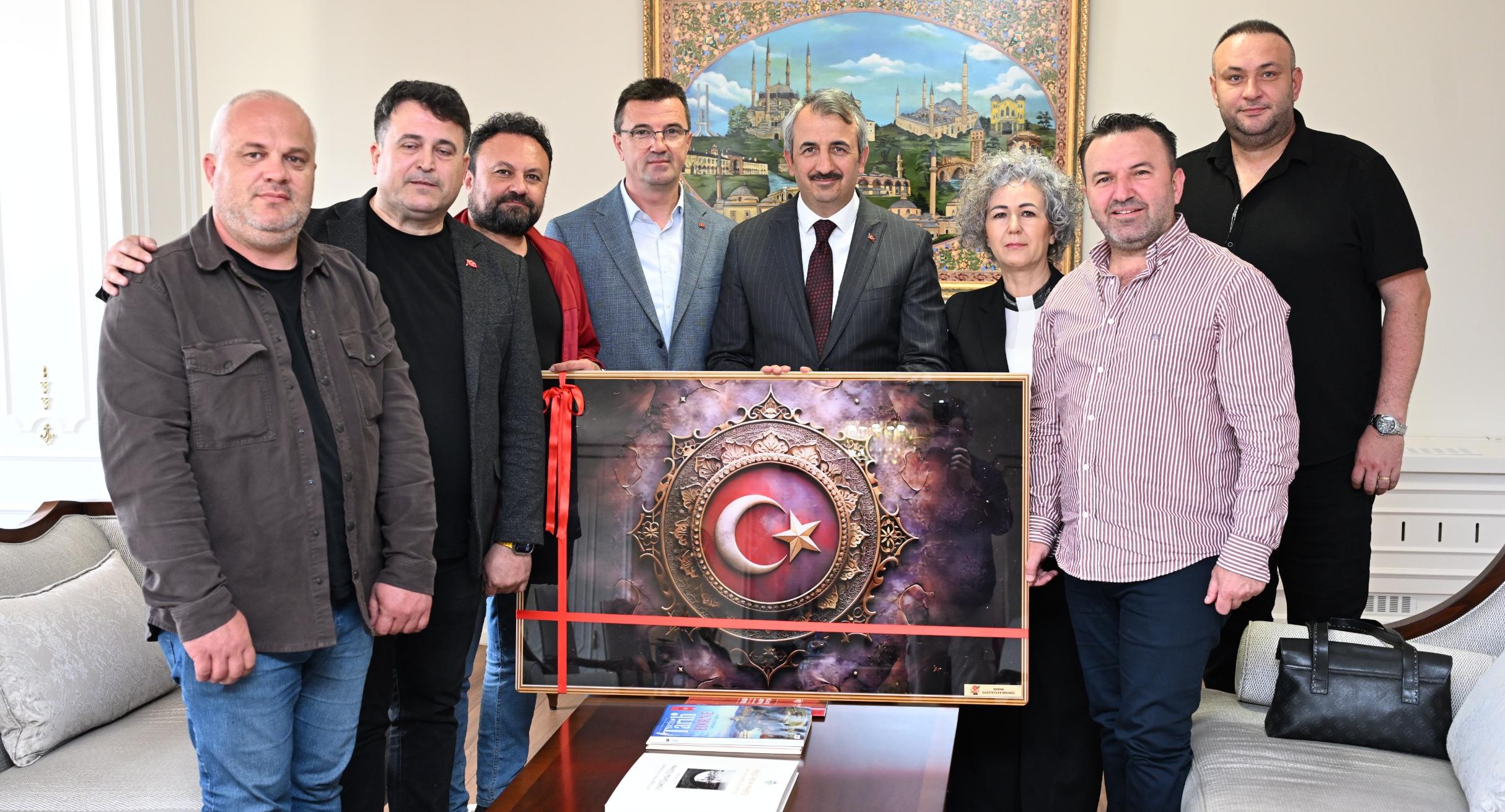 Edirne Gazeteciler Derneği’nden Vali Yunus Sezer’e Ziyaret