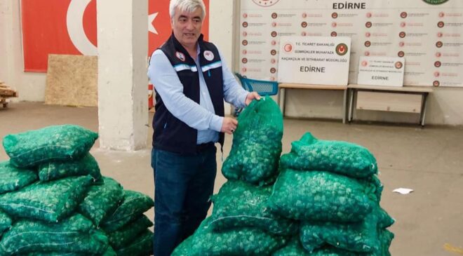 Kapıkule’de kum midyesi ele geçirildi